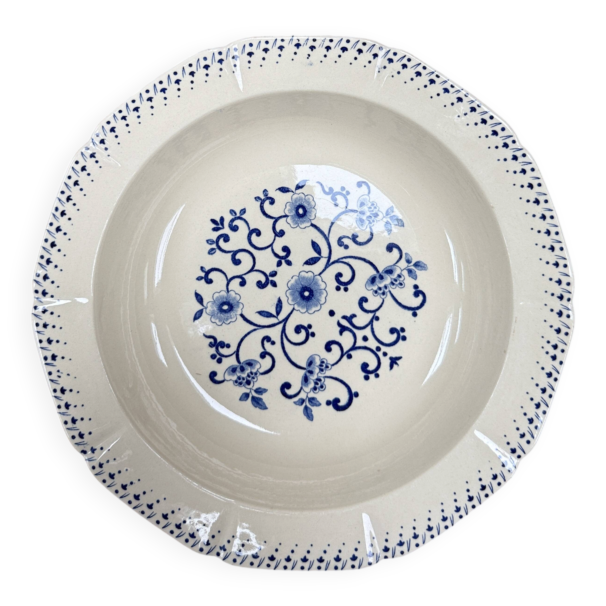 Large deep dish ironstone Boch Frères
