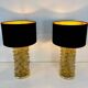Pair of Murano Gold and Brass Table Lamps