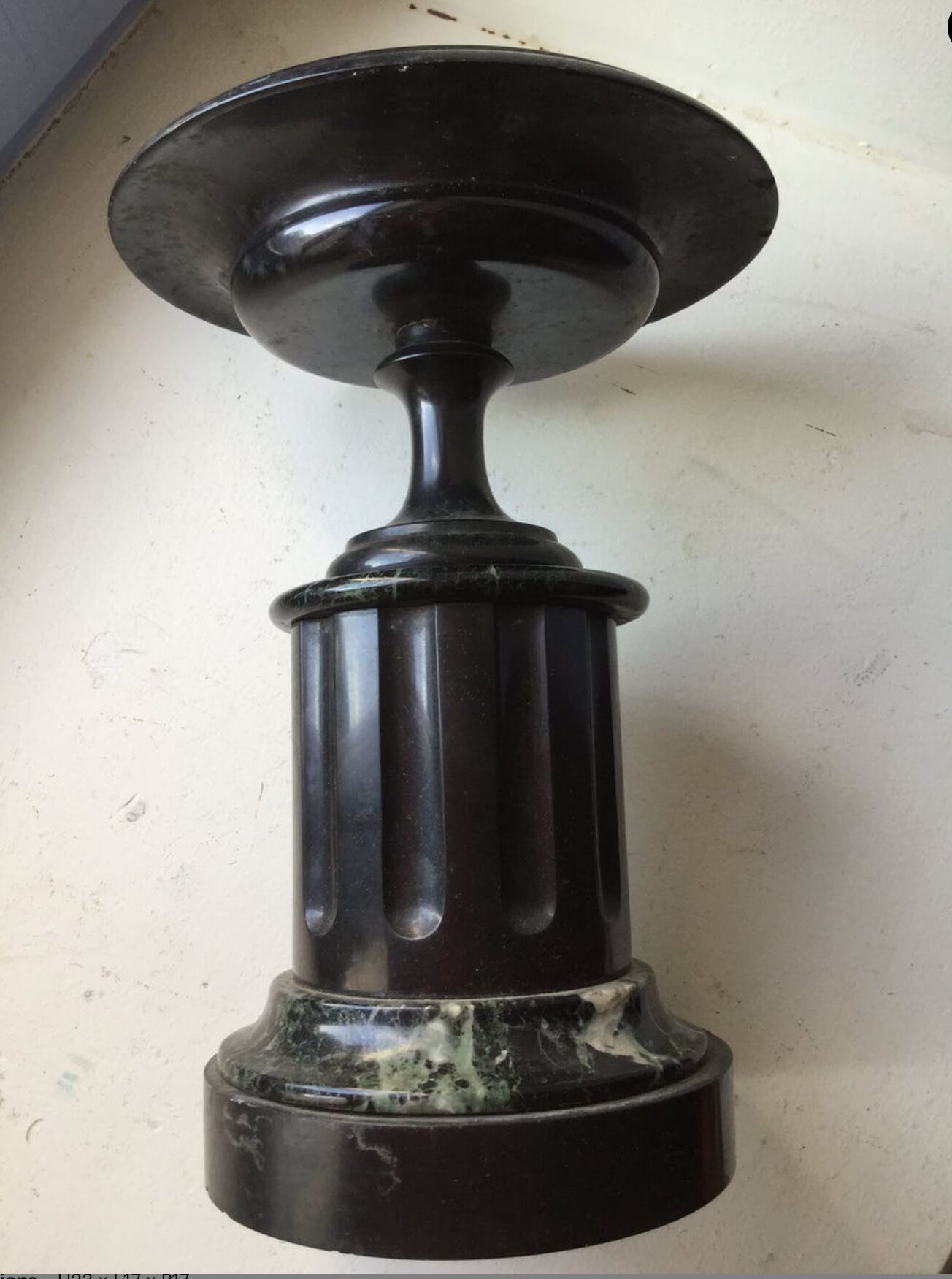 Black marble candlestick.