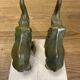 Pair of art deco bookends with elephant decoration in regulated and travertine, vintage
