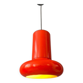 Vintage red space age cone pendant lamp