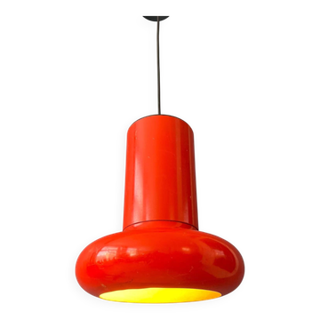 Vintage red space age cone pendant lamp