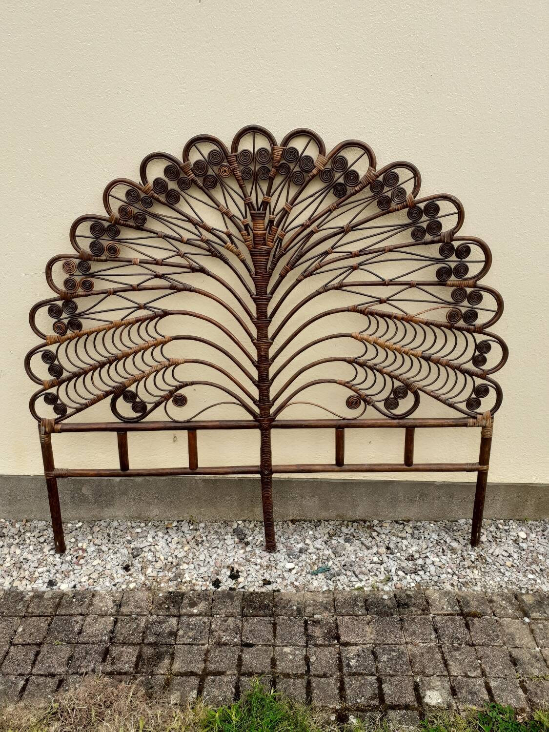 Peacock Rattan Headboard