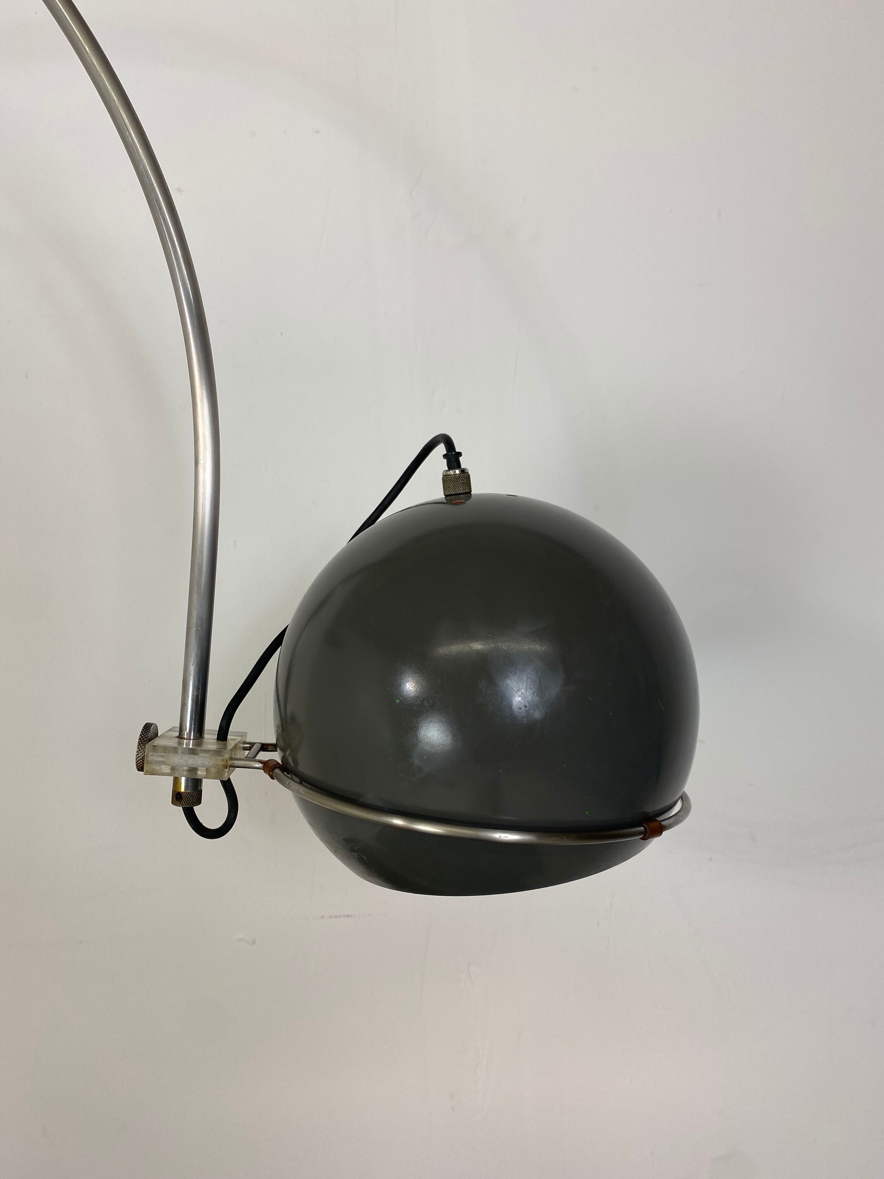 Mid-Century Grey Arc Floor Lamp from Gepo, 1960s