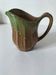 Handcrafted green and brown glazed ceramic pitcher, 1960s-70s