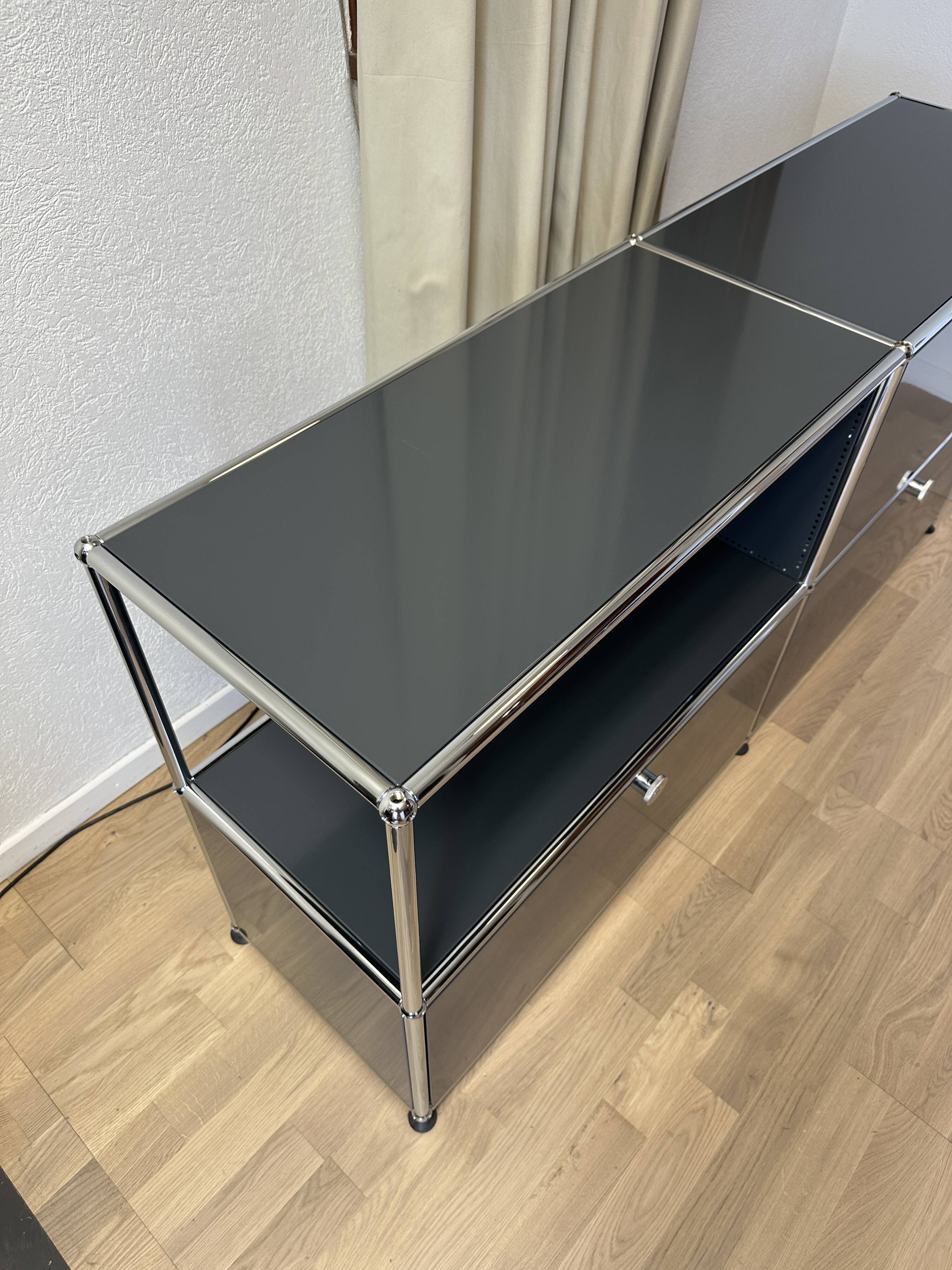 USM Haller sideboard in Anthracite Grey and Graphite Black