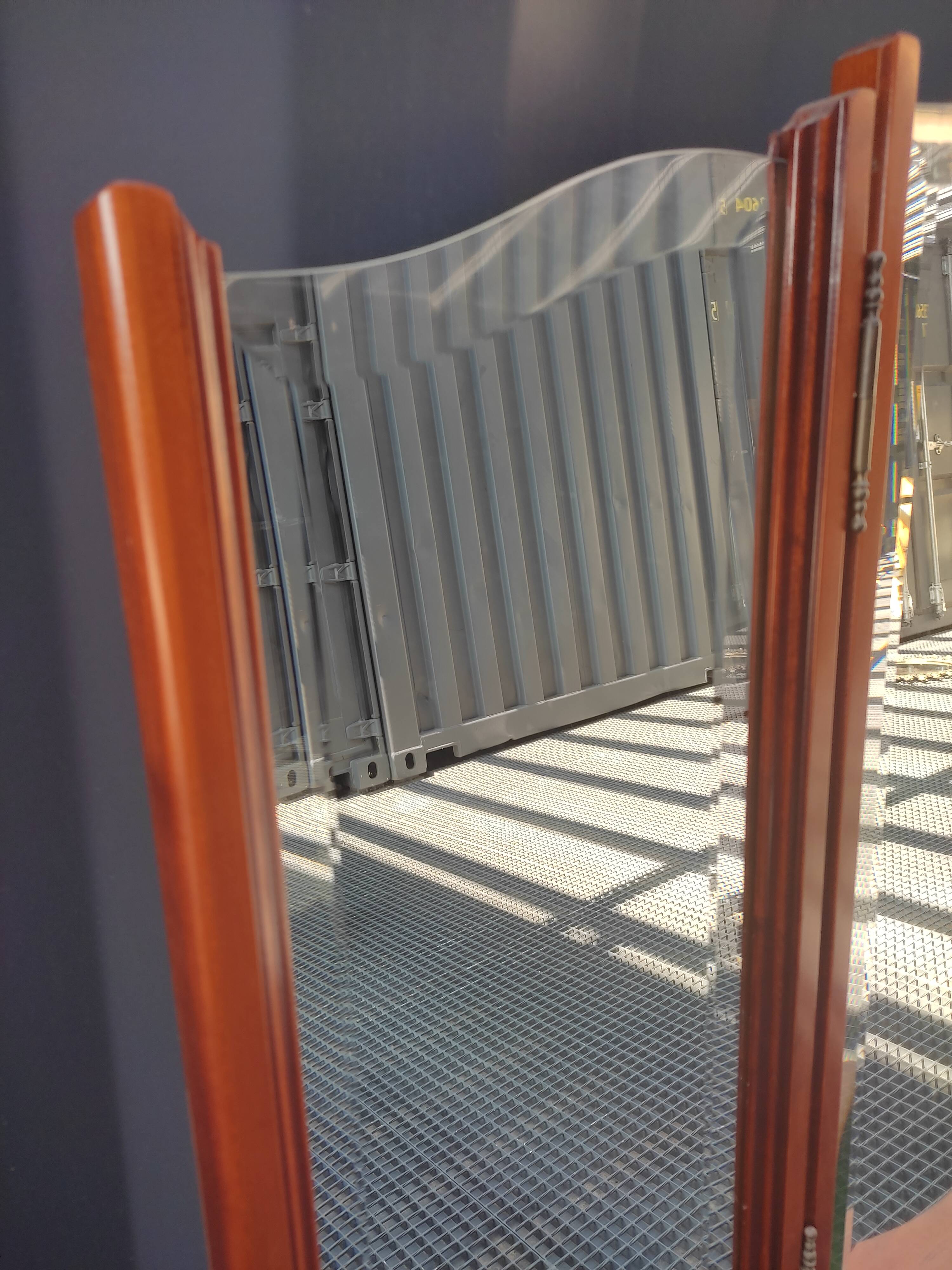 Wooden triptych mirror