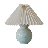 Blue upcycled lamp pleated lampshade
