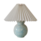 Blue upcycled lamp pleated lampshade