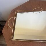Brass tray with mirror