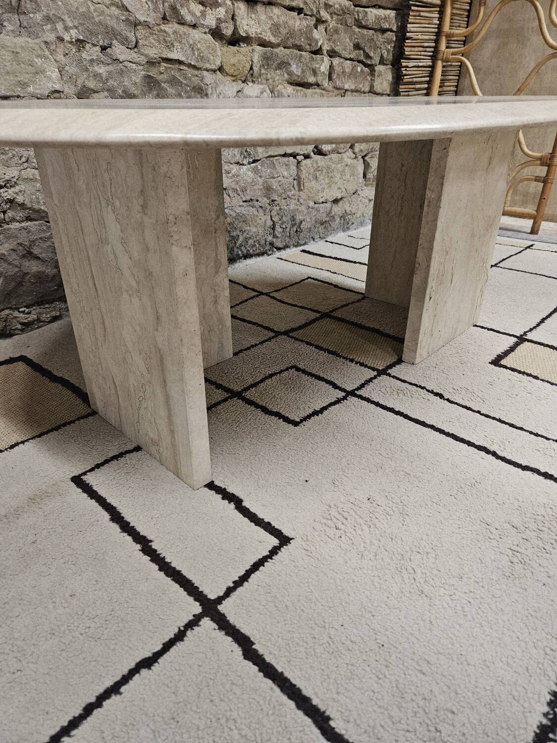 Vintage travertine table 1980"