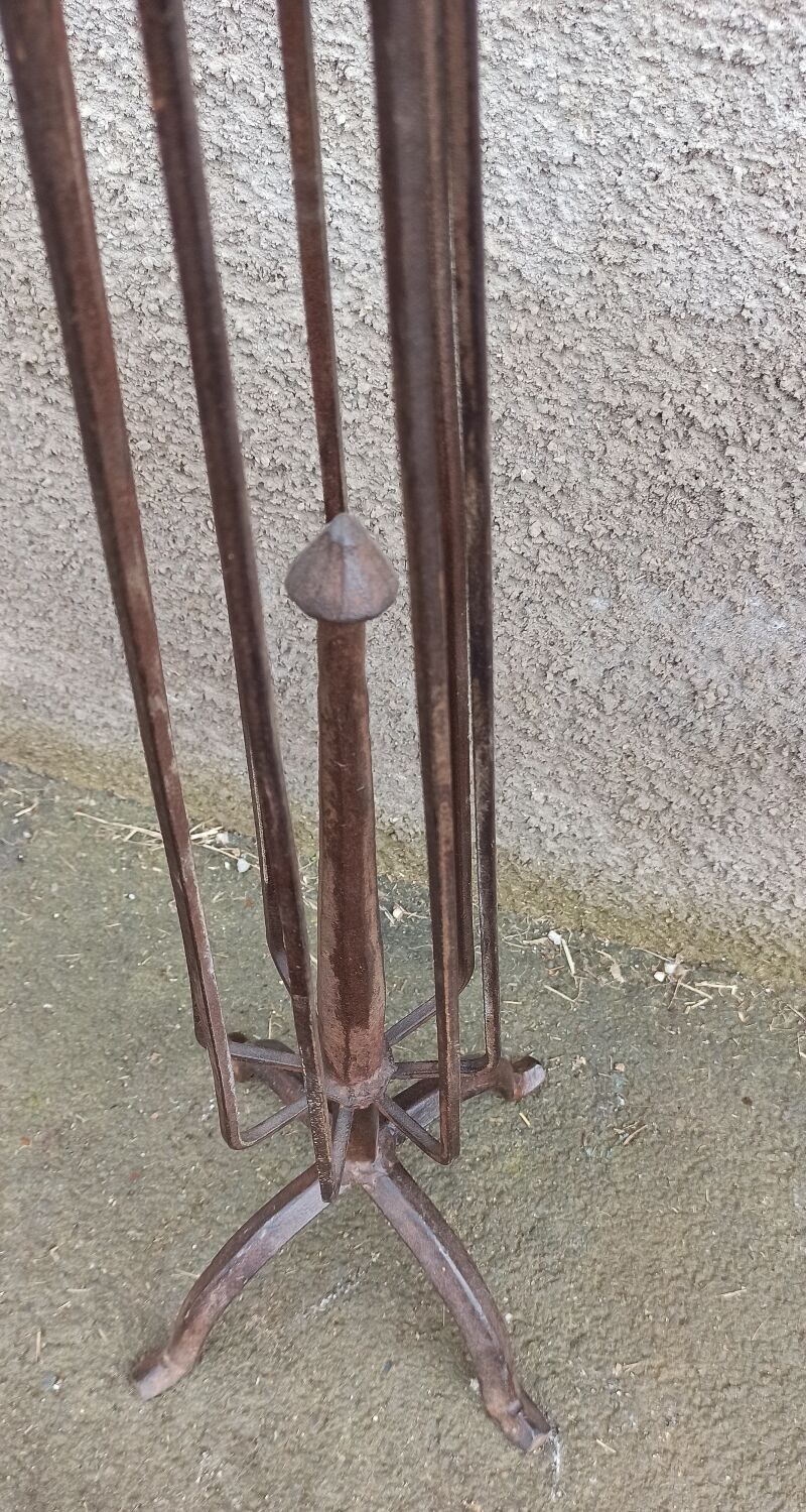 Antique wrought iron candle holder