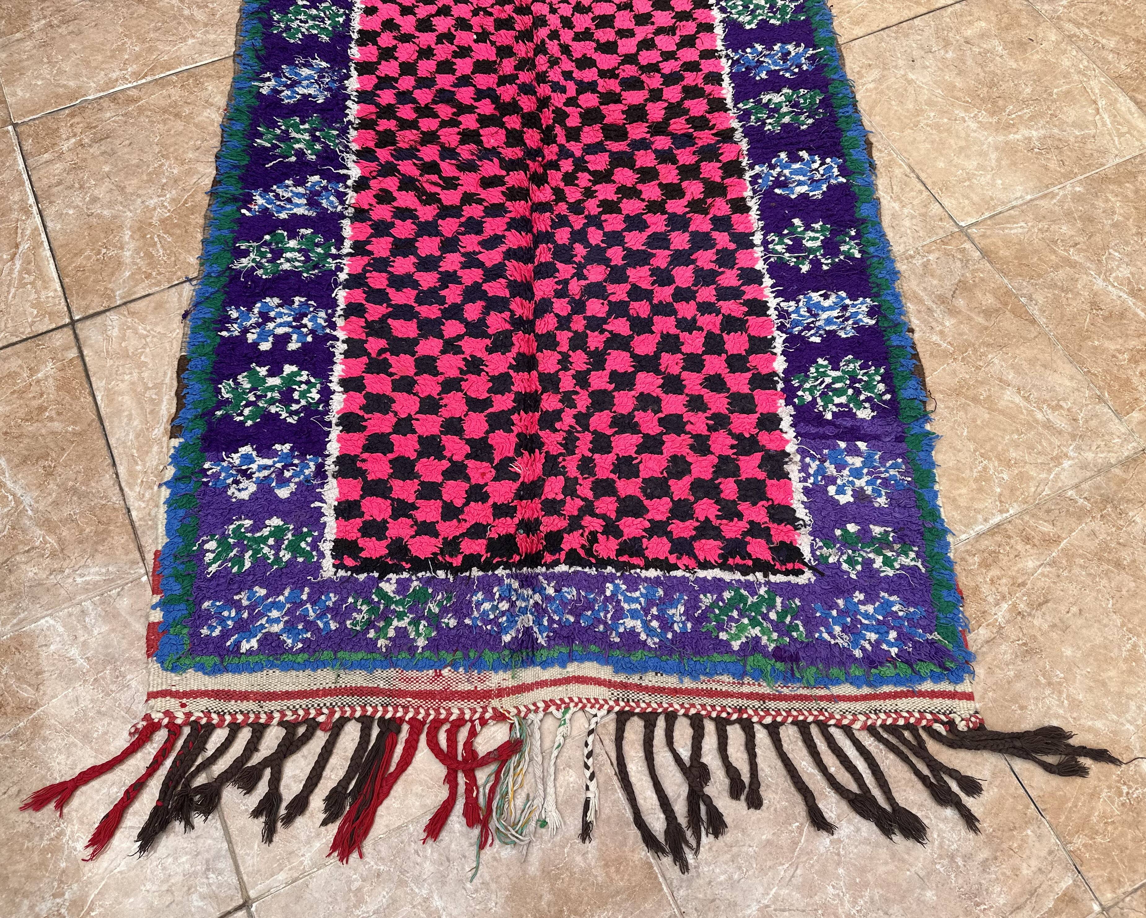 Vintage Moroccan Bouchaouit Rug: Berber Art Deco Rug, Handmade