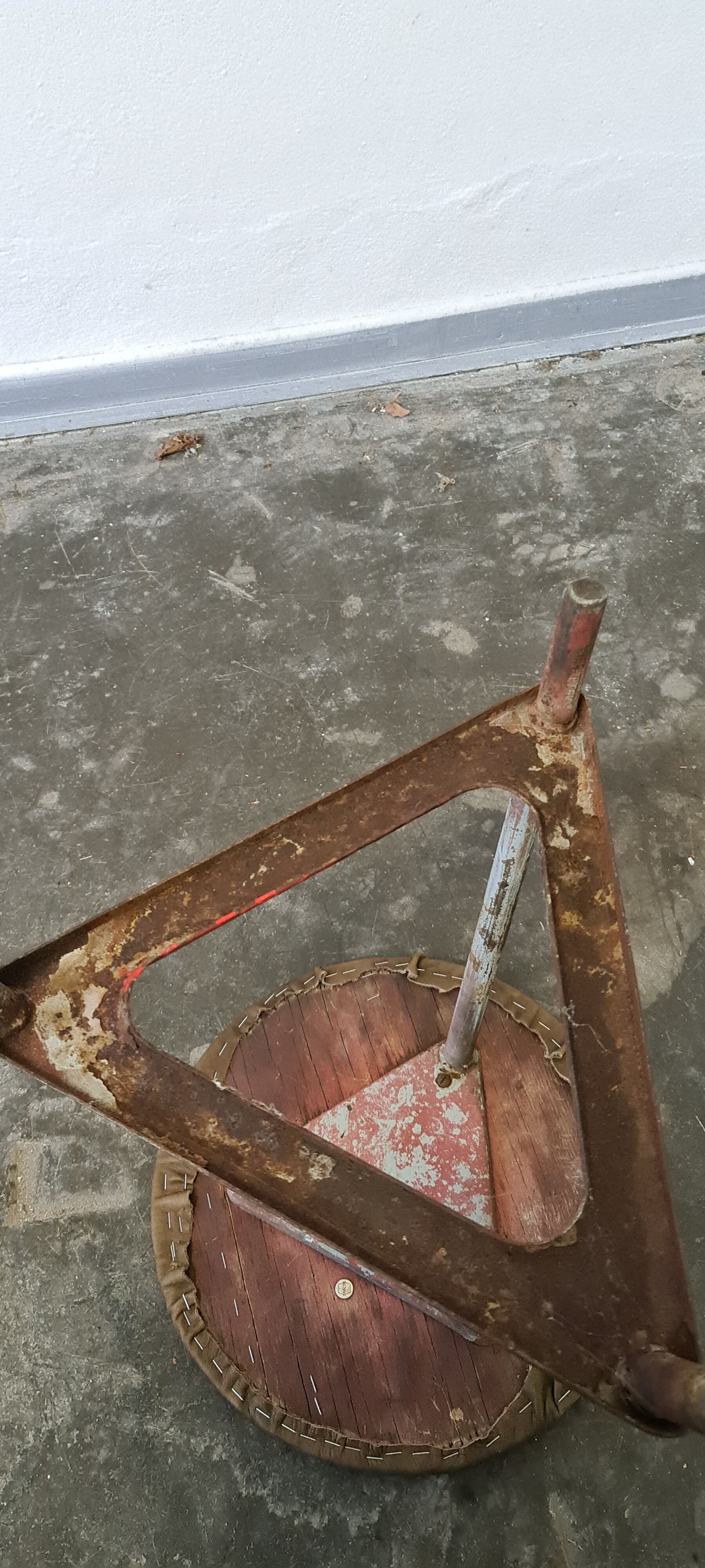 Metal and wood industrial stool