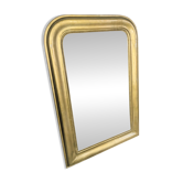 Miroir Louis-Philippe doré à moulure perlée 62x92cm