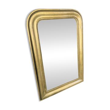 Miroir Louis-Philippe doré à moulure perlée 62x92cm