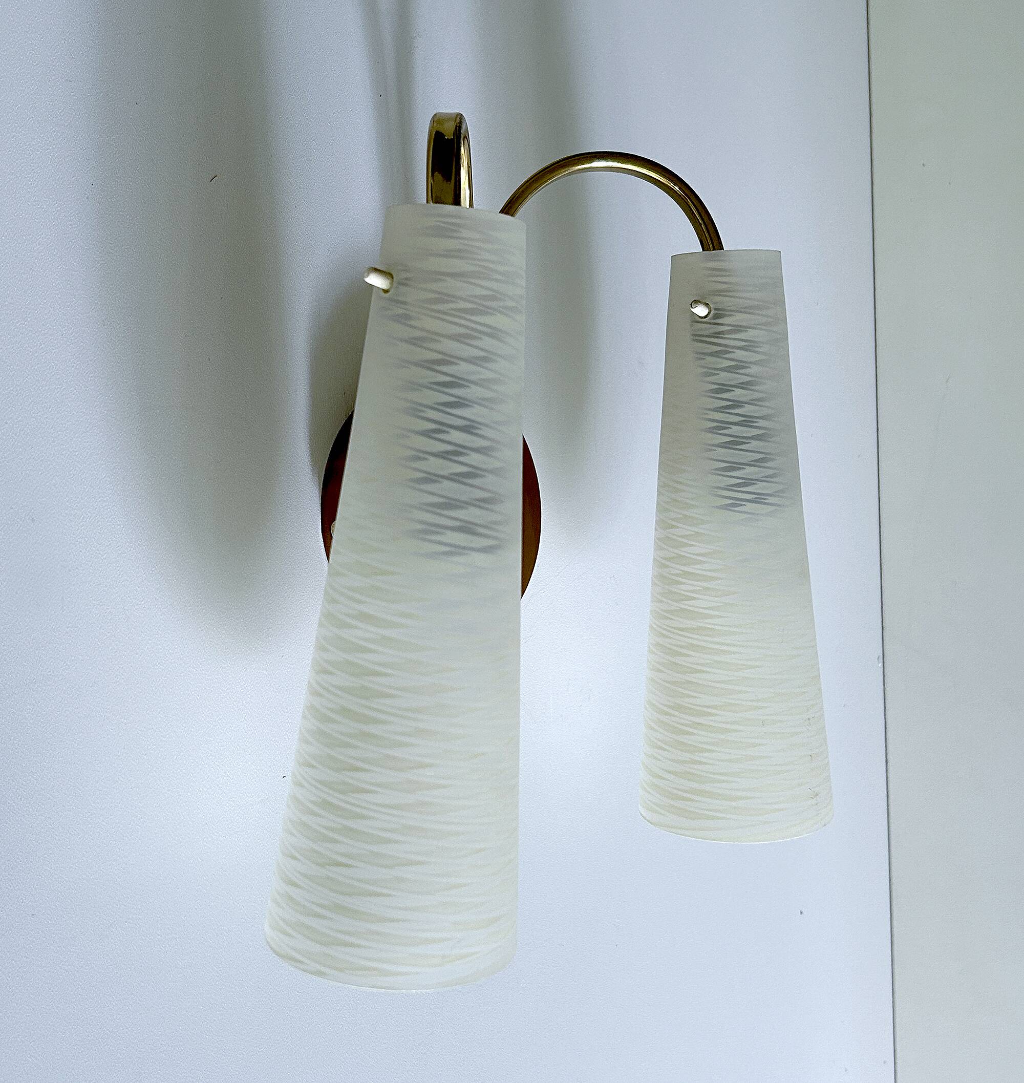 Vintage Italian Double Glass Sconce