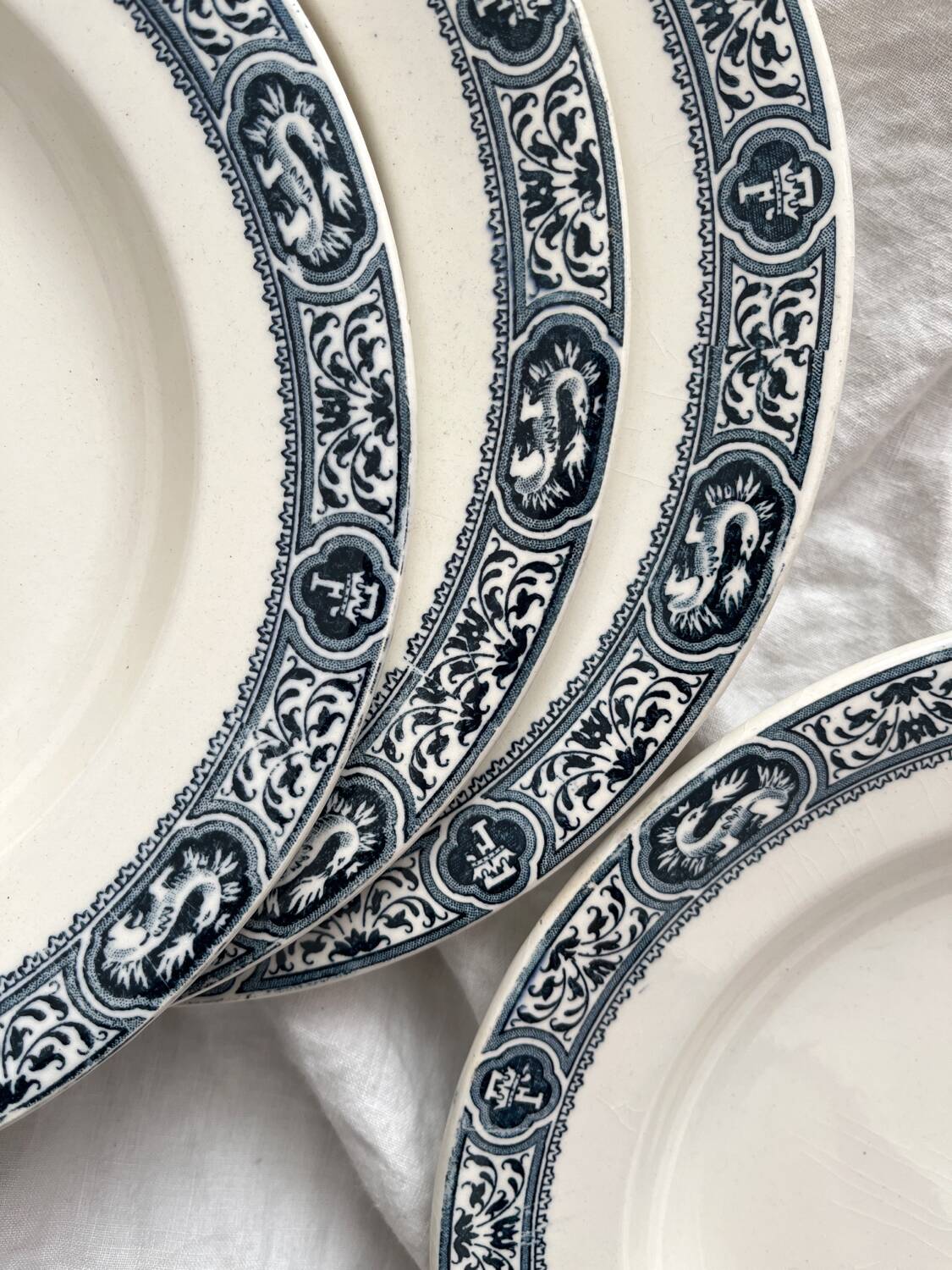 4 ironstone soup plates "François 1er" Salins