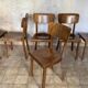 6 old lounge chairs bistro curved wood