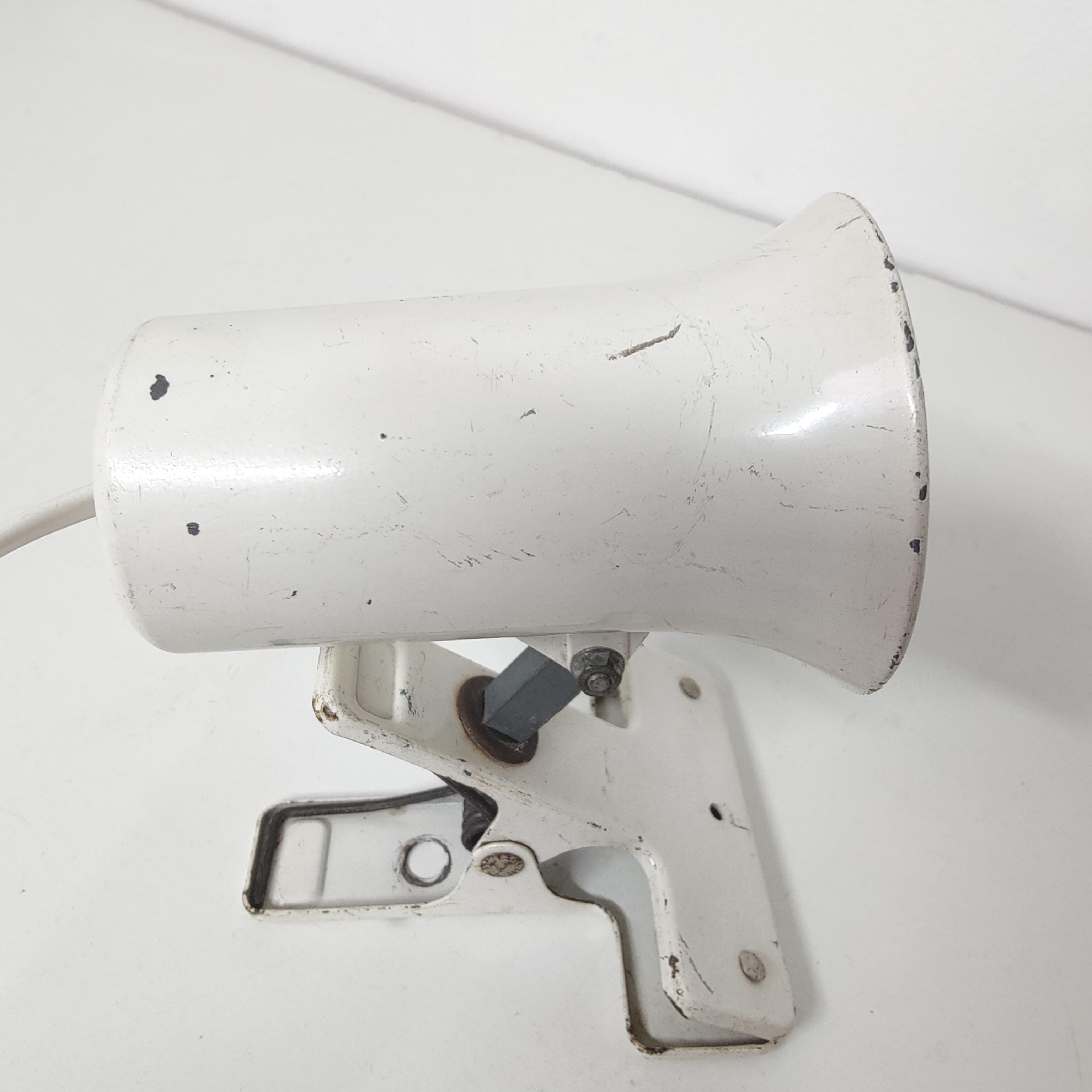Spot lamp with white metal workshop clip 70s