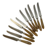 10 antique horn and steel knives