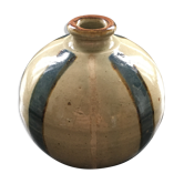 Vase boule grès gris et bleu