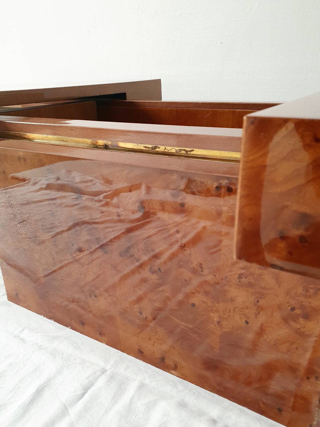 Elm burl coffee table, 70s