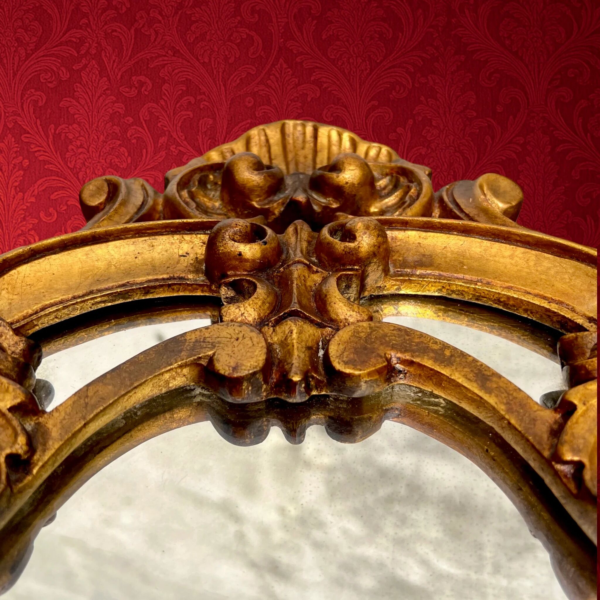 Golden wall mirror with a rococo Louis XV style – 1950s-60s