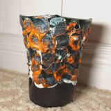 Fat lava vase - ocean rockery - handmade - vintage