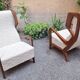 Armchairs Wooden Ears Model in White Boucle by Gio Ponti for Manifattura Artigianale Italiana, 1990s, Set of 2