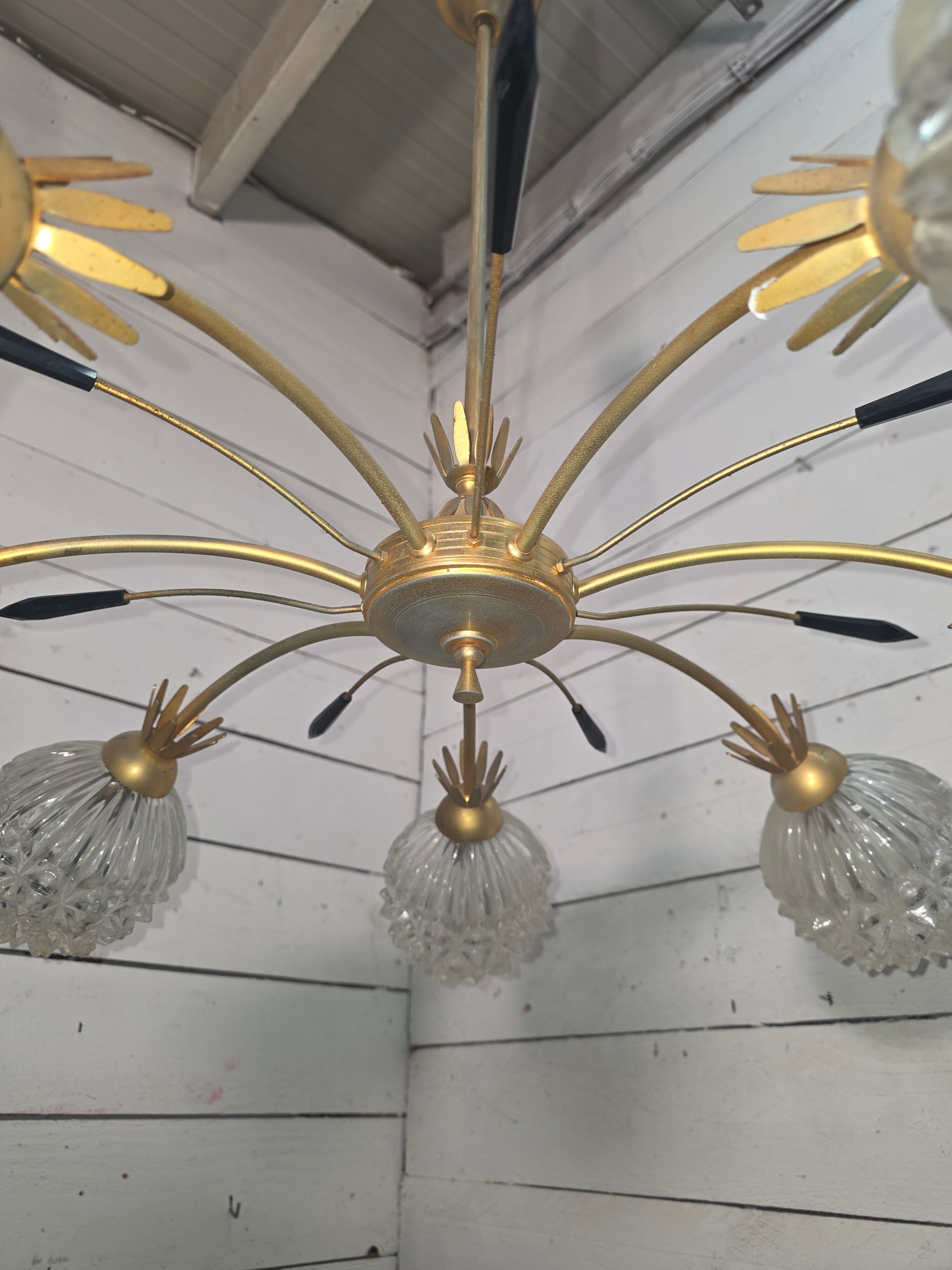 Vintage chandelier with 7 lights from the 60s/70s.