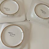 Trio of square Deruta plates signed MARI E.C., botanical decoration 962.21
