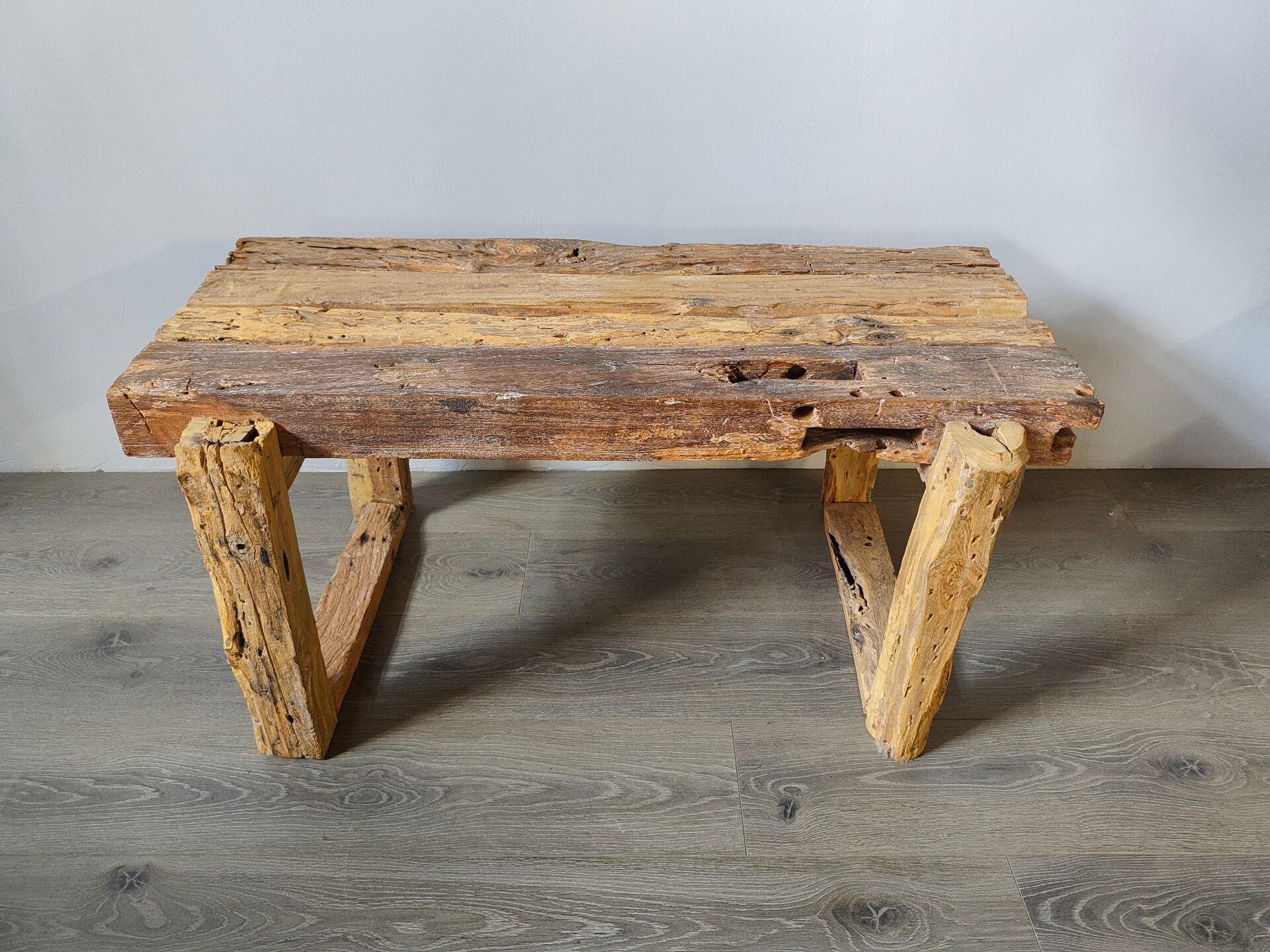 Coffee table in reclaimed wood