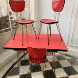 Table formica eiffel feet and 3 chairs
