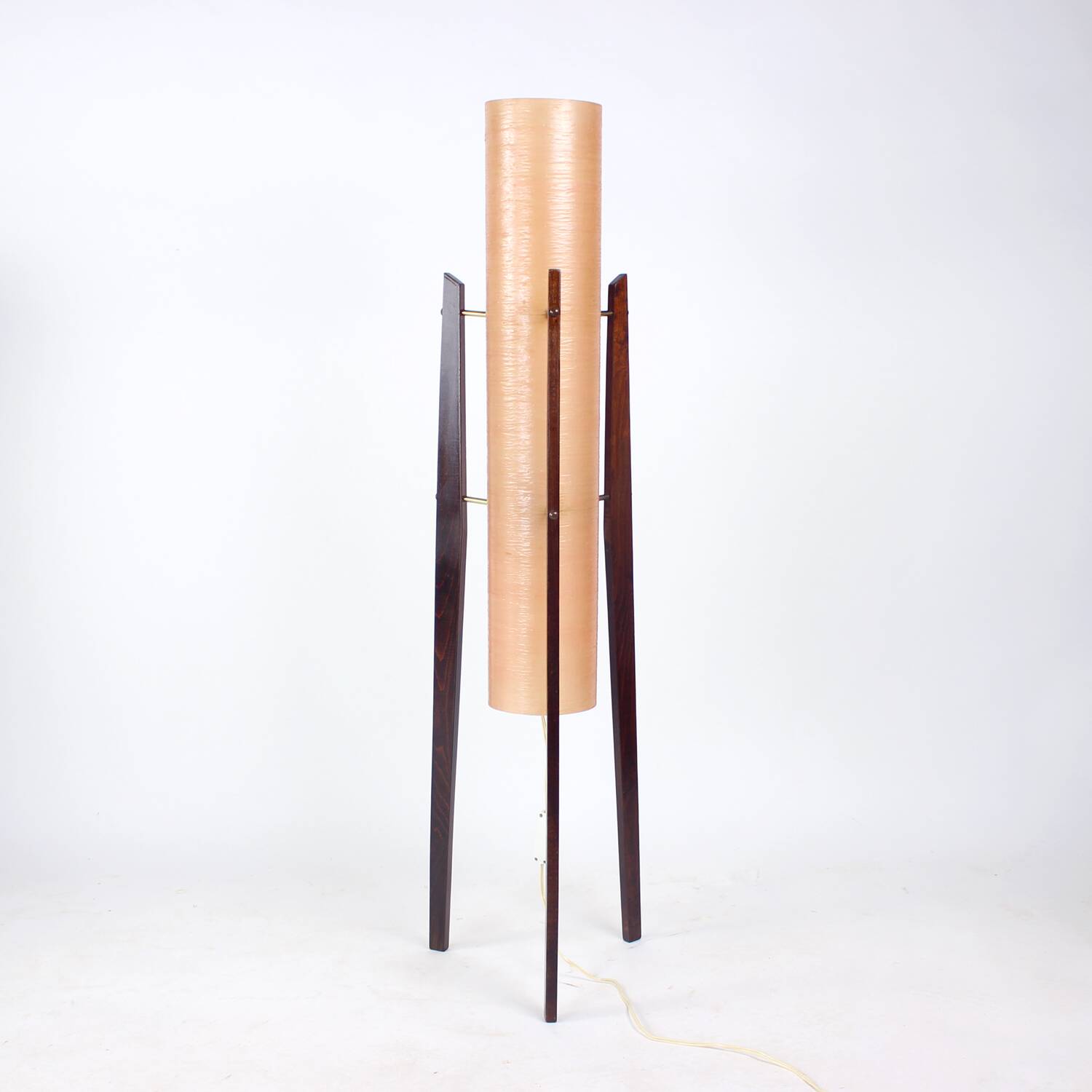 Lampe fusée sur pied de l'ère spatiale en fibre de verre rose, Tchécoslovaquie des années 1960