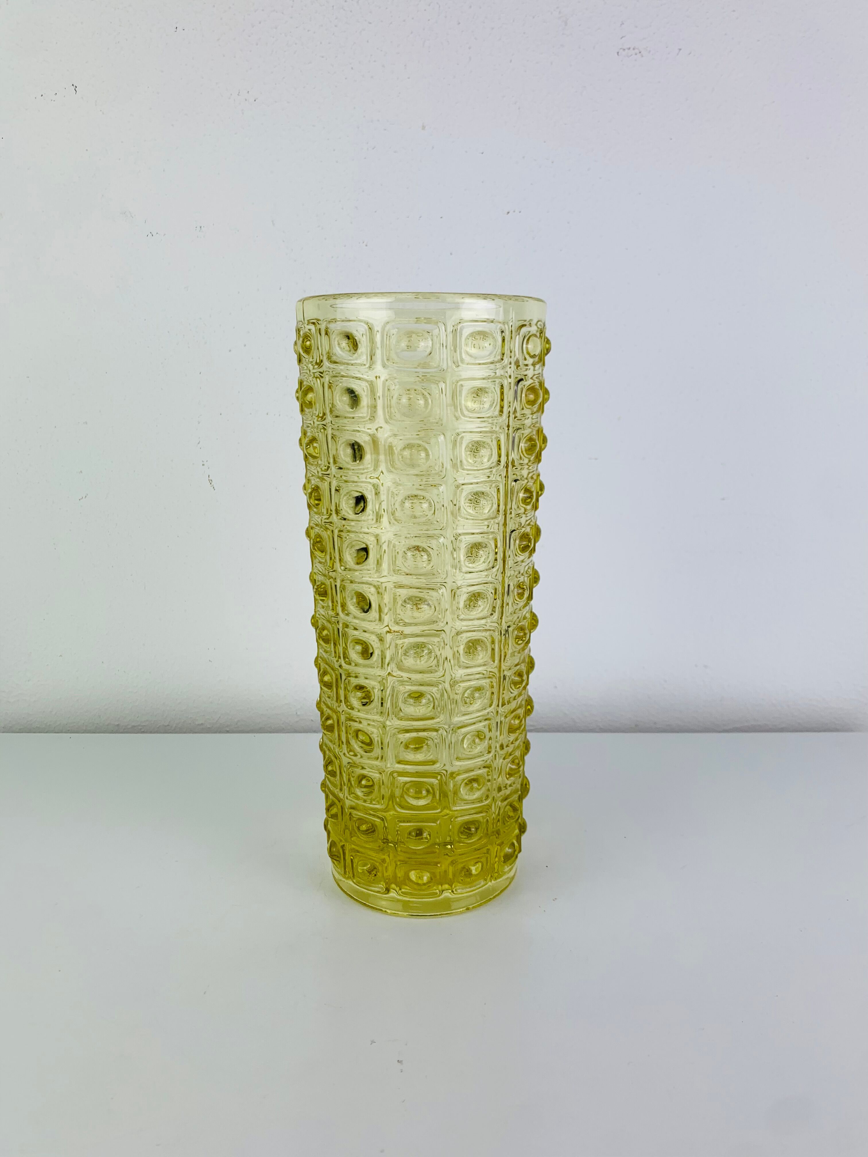 Yellow glass vase by Rudolf Jurnikl for Sklo Union, 1960s