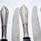 Series of 10 modernist dessert knives in silver metal RENEKA 1950