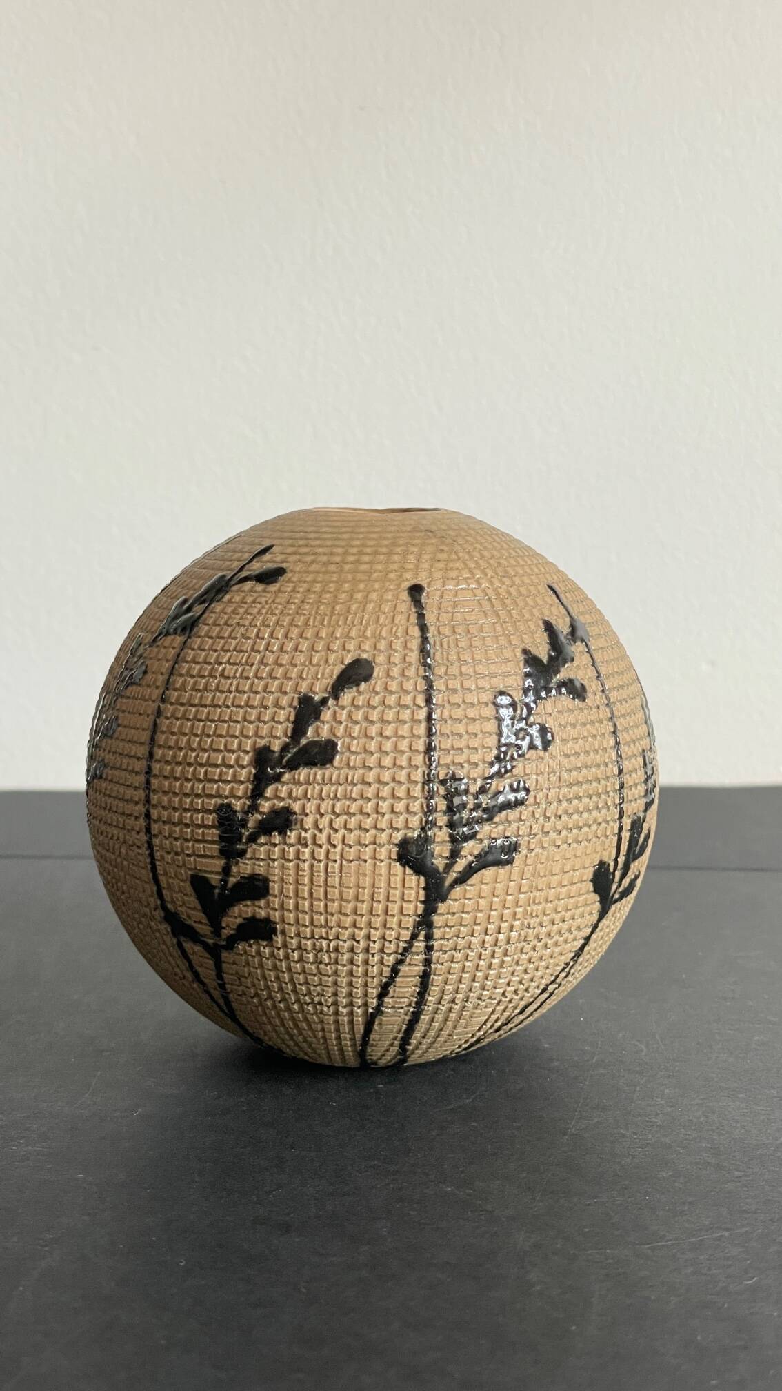 Vase artisanal inspiration japonaise grès vintage