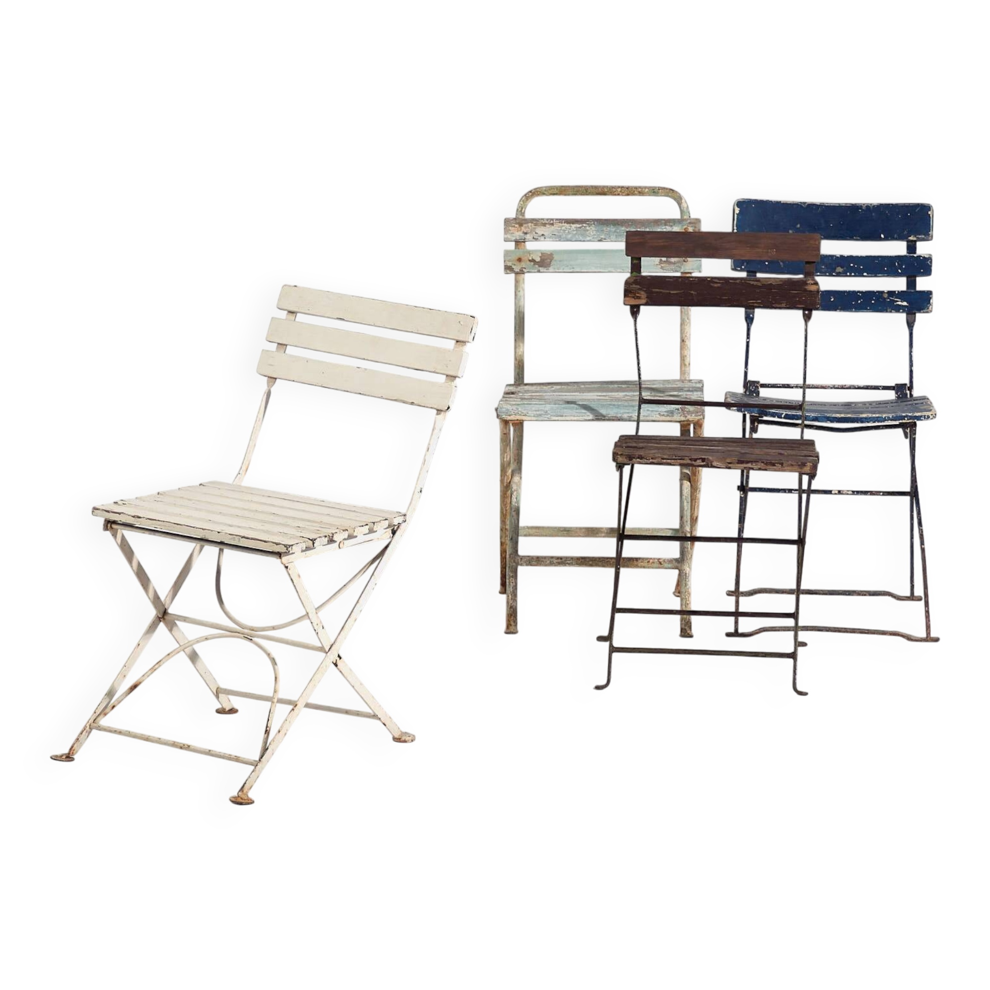 Antique folding garden chairs (c.1920). Set of 4 pieces #34