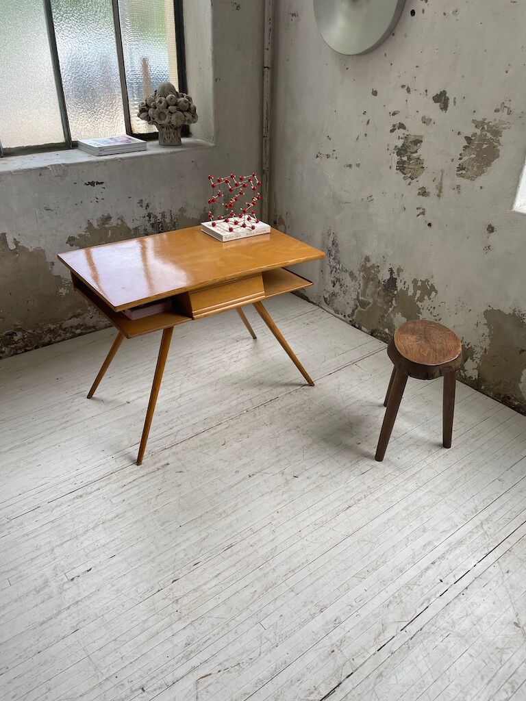 Vintage oak compass desk