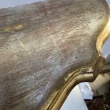 Wooden wall console and antique gilded stucco