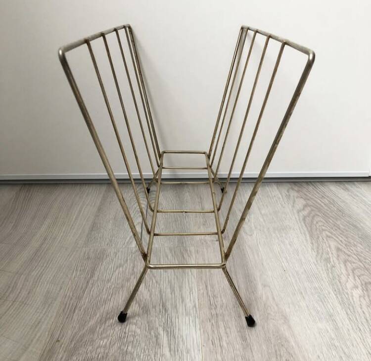 Vintage metal magazine rack