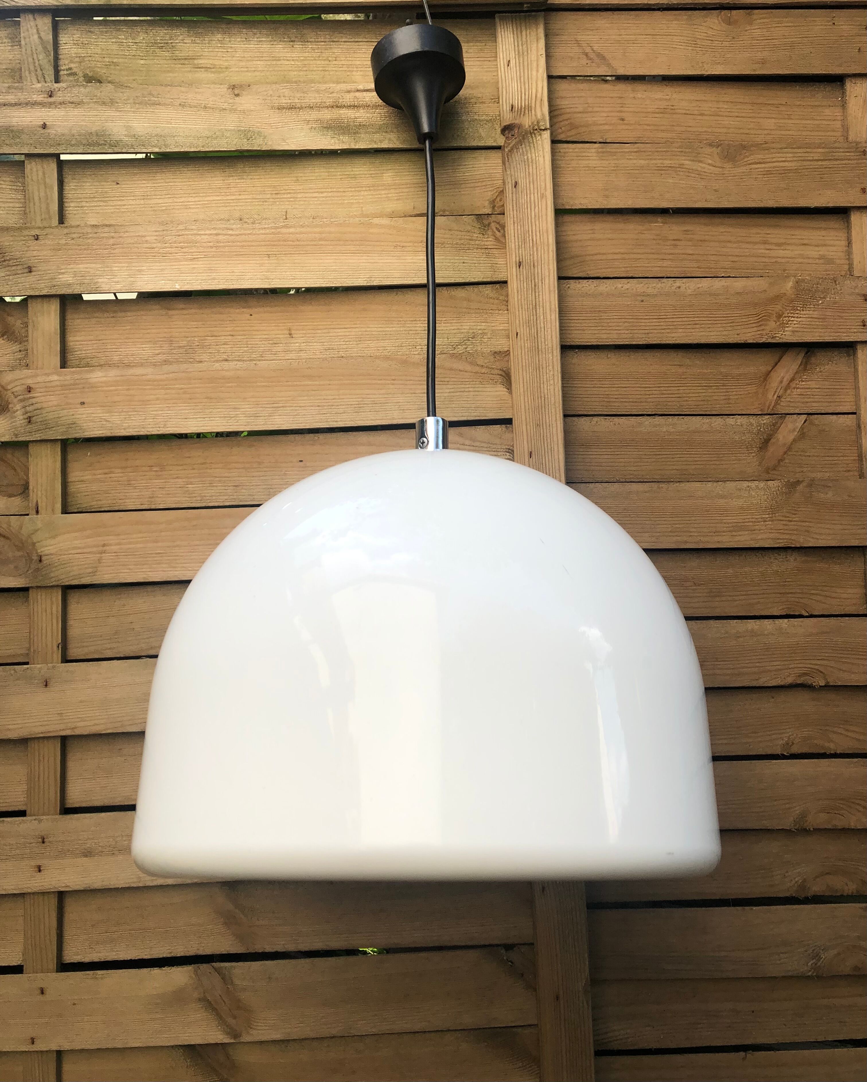 White 70s pendant lamp