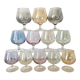 12 verres à pied colorés