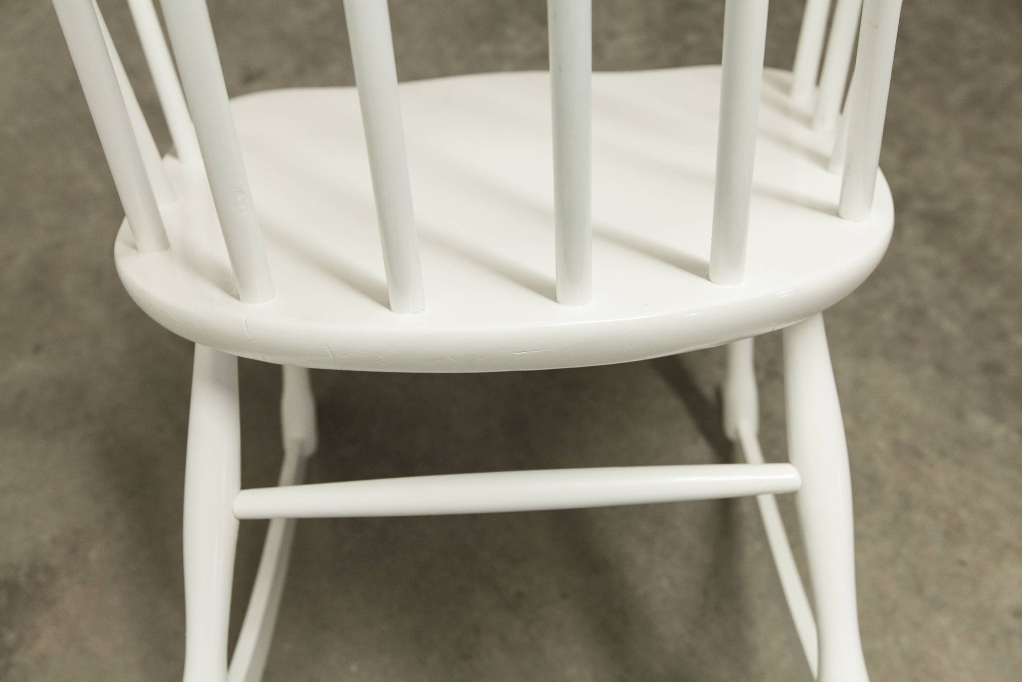 Grandessa rocking chair in white beech by Lena Larsson 1960 for Nesto