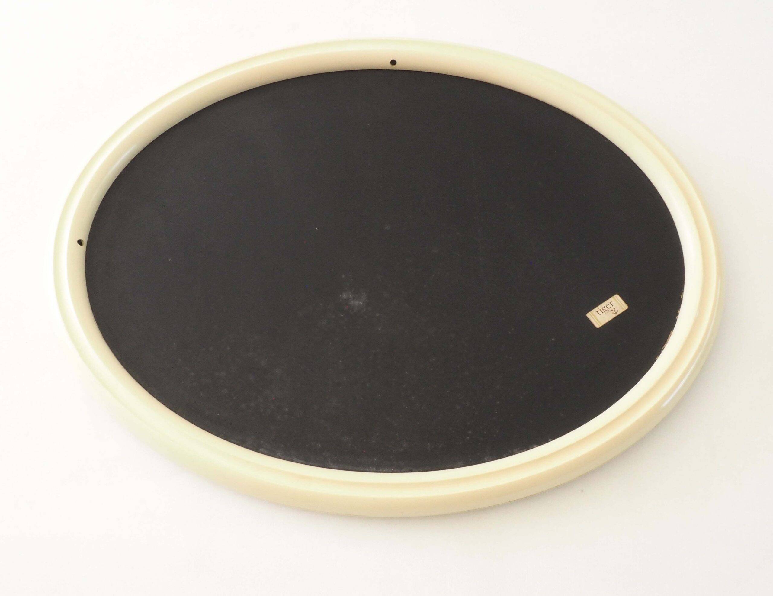 Oval Tiger mirror 1980 in ecru