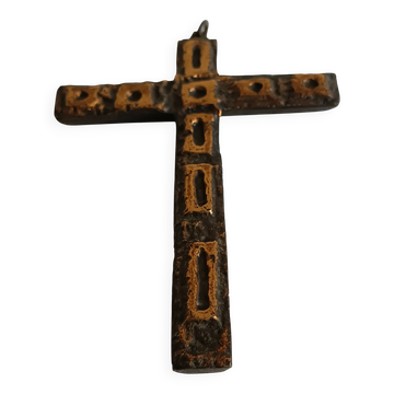 Croix murale en bronze Alfieri Gardone pour Jacques Lauterbach 1960