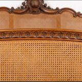 Louis XV style bed in carved and caned beech