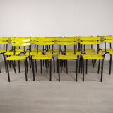 18 yellow metal bistro chairs