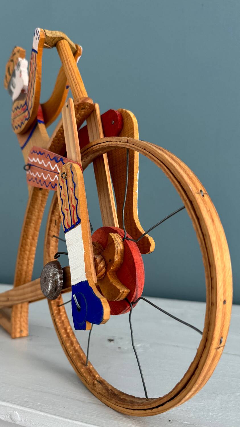 Old painted wooden push toy, circa 1930